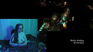 Naked Brunette Plays Deadspace!