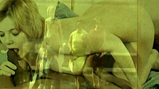 Just digging this vintage interracial scene with white studs and black beauty.