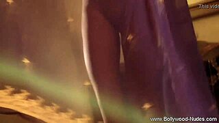 Sexy and sensual indian babe dancing alone
