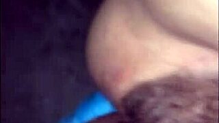 guy fucks hairy pussy filled with cum close up