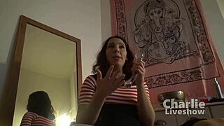 Charlie Tries A Big Glass Dildo For Her Ass