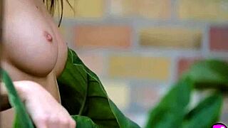 petite teen strips outdoors, showing natural body vs ripped clothes