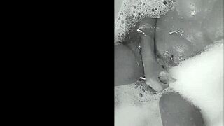 Playing fun games in the bathtub with friends.