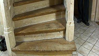 Asian Ass Spanked Red on Home Stairs in POV