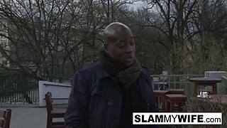 Blonde Woman Engages in Interracial Anal Sex