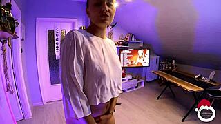 Ursula gets face fucked and squirting while decorating the Christmas tree.