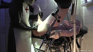Rubber nurse Agnes performs extreme anal treatment on patient