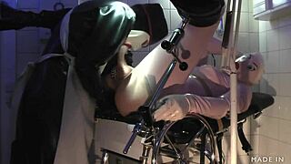 Rubber nurse Agnes performs extreme anal treatment on patient