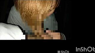 Japanese couple's outdoor blowjob filmed.