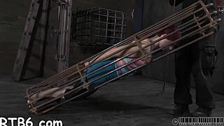 Hung Up Playgirl Gets Punished in Garage