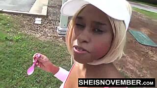 My boyfriend pressured me into flashing and riding his big cock