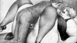 Vintage Erotic Illustration with Classic Charm