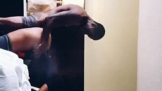 Euros Couple Masturbates Thick Black Babe's Big Ass And Pussy