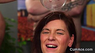 Can You Believe This Horny Honey Eating All That Jizz?