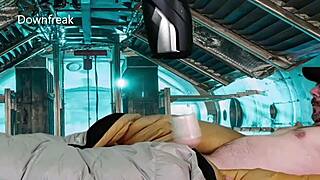 Feeling the intense pleasure of hands-free fleshlight masturbation