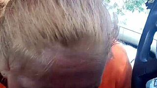 street whore gives car bj in this homemade video