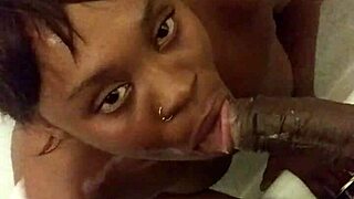 Bathtub Blowjob With Ebony And Monster Cock