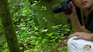 Yo, met a hot brunette in the forest and went for outdoor anal!