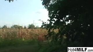 Blonde hungarian milf having dirty fun outdoors with cumshot 😏