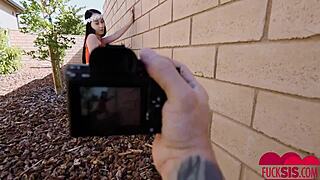 bambi black in tripod and a flesh rod with sister 1