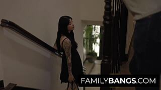 me and my stepsis goth charlotte alex jones sweatin' on the bed fuckin' taboo style