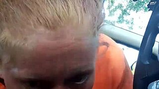 street whore gives car bj in this homemade video