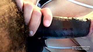 Horny milf cumming while sucking big black cock?