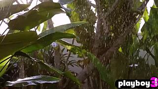 stunning blonde milf katya clover teases with her perfect body in the rain.
