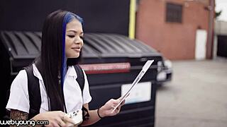 Asian Teen Pleasures Her Bully To Keep Secret At College