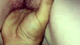 the wife masturbates, fingers herself to squirt, then gets a creampie