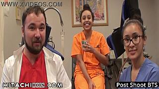 Freshman mia sanchez orgasms from nurses' vibrator in college physical