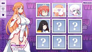 Waifu Hub Hentai Parody: Asuna's Ass To Mouth Deepthroat On Couch