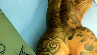 Teen twink's giant tattooed ass gets devoured by interracial black monster cock bareback