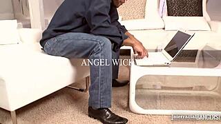INTERRACIAL BANGERS SEE ANGEL WICKY SUCK BIG BLACK MONSTER COCK FOR CUM