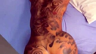 Teen twink's giant tattooed ass gets devoured by interracial black monster cock bareback