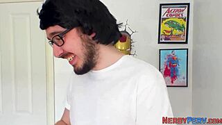 Busty Newbie Sucks Nerd's Dick?