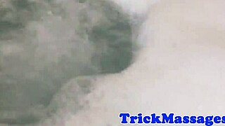 Watch this amateur babe suck the masseuse's cock by the pool.