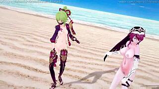 Genshin Impact MMD Rockabye Rosaria Kuki Shinobu