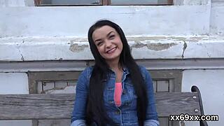 feeling nervous as dude assists in penetrating virgin girl's trimmed pussy