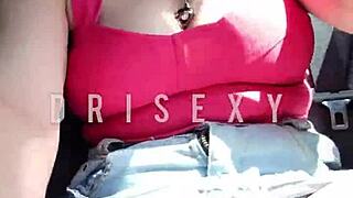 playing with my pussy in the driver's car