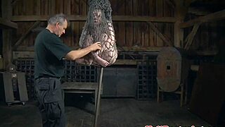 bound sub gets dildo from maledom master 😈