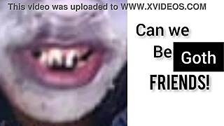 Goth friends hang out in black close up mashup