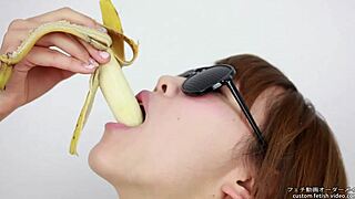 check out these women licking bananas in erotic fetish play