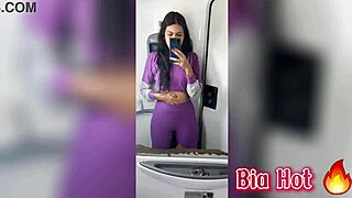 Bia Hot Morena Masturbates In Bus Bathroom