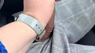 risky public blowjob while driving