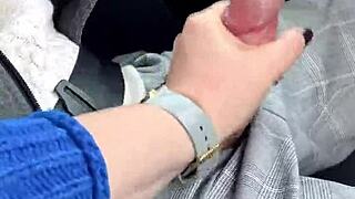 risky public blowjob while driving