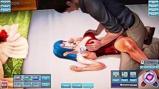 blue haired beauty gets fucked silly in a wild session