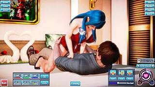 blue haired beauty gets fucked silly in a wild session