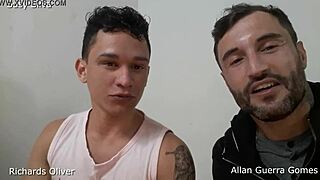 Rich ass bounces hard in intense conversation with Richards Oliver and Allan Guerra Gomes.