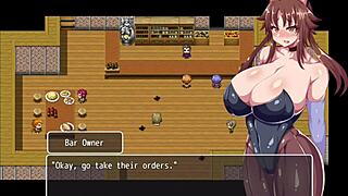 hot waitress in bunny outfit gets banged by monster cock in hentai scene